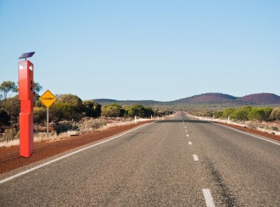 emergency roadside telephone in the highway